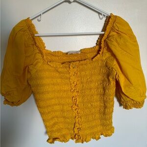 Sezane Blouse, Mirtha Top Sezane, Yellow Mustard Size 6/38